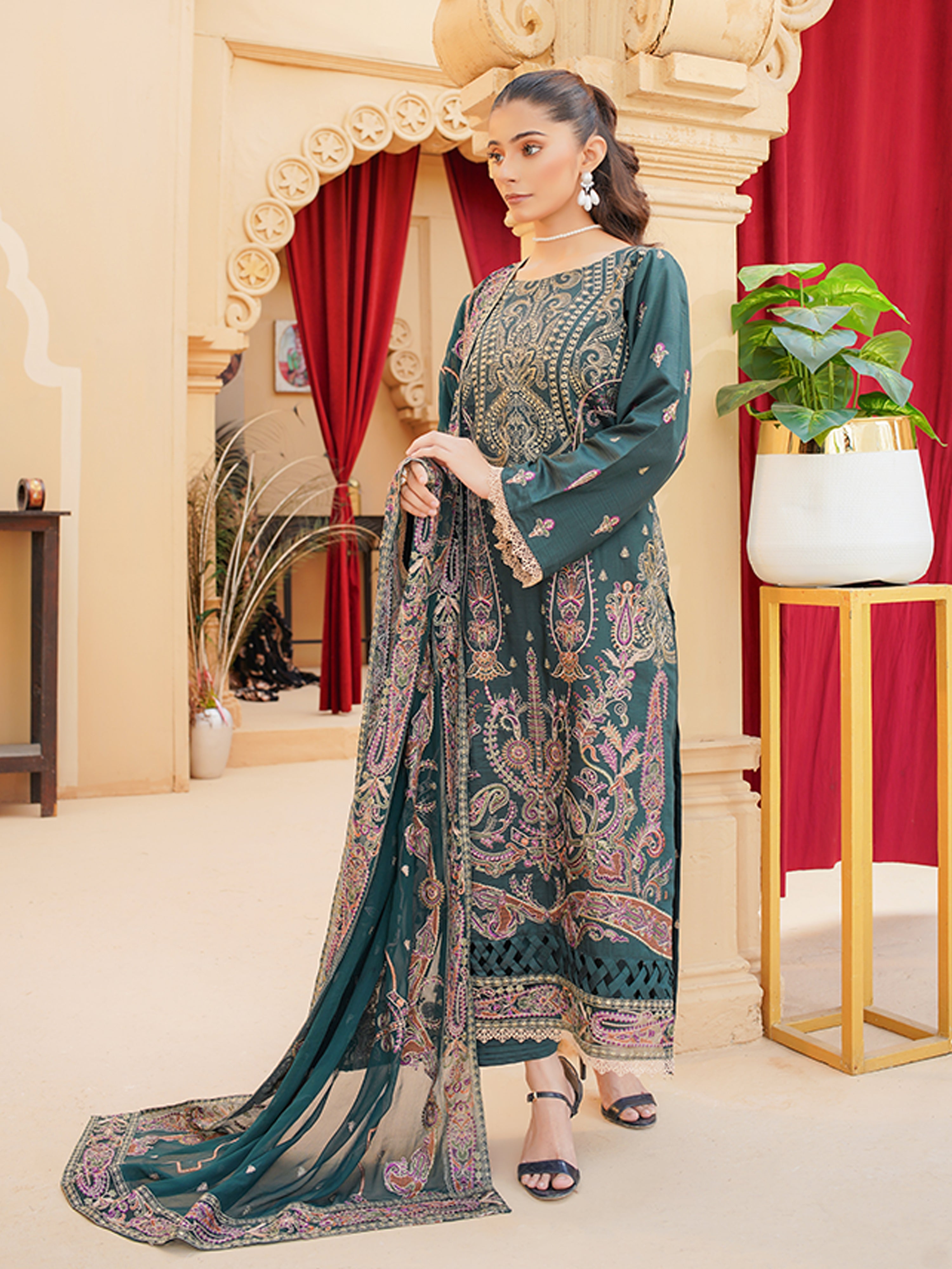 AFSANA 852-C (Unstitched Doria Viscose Collection)